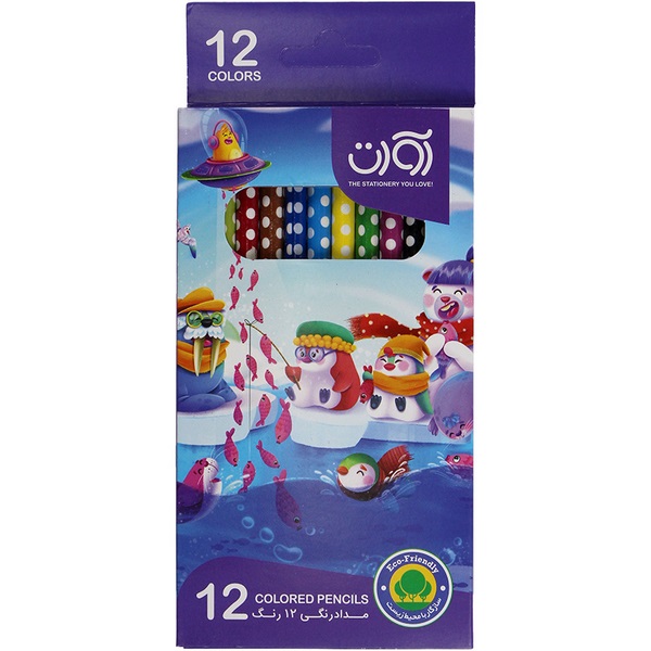 مداد رنگی 12 رنگ مقوایی آوات